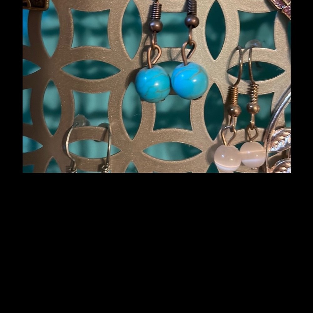 Elegant Blue Bead Earrings with matching necklace